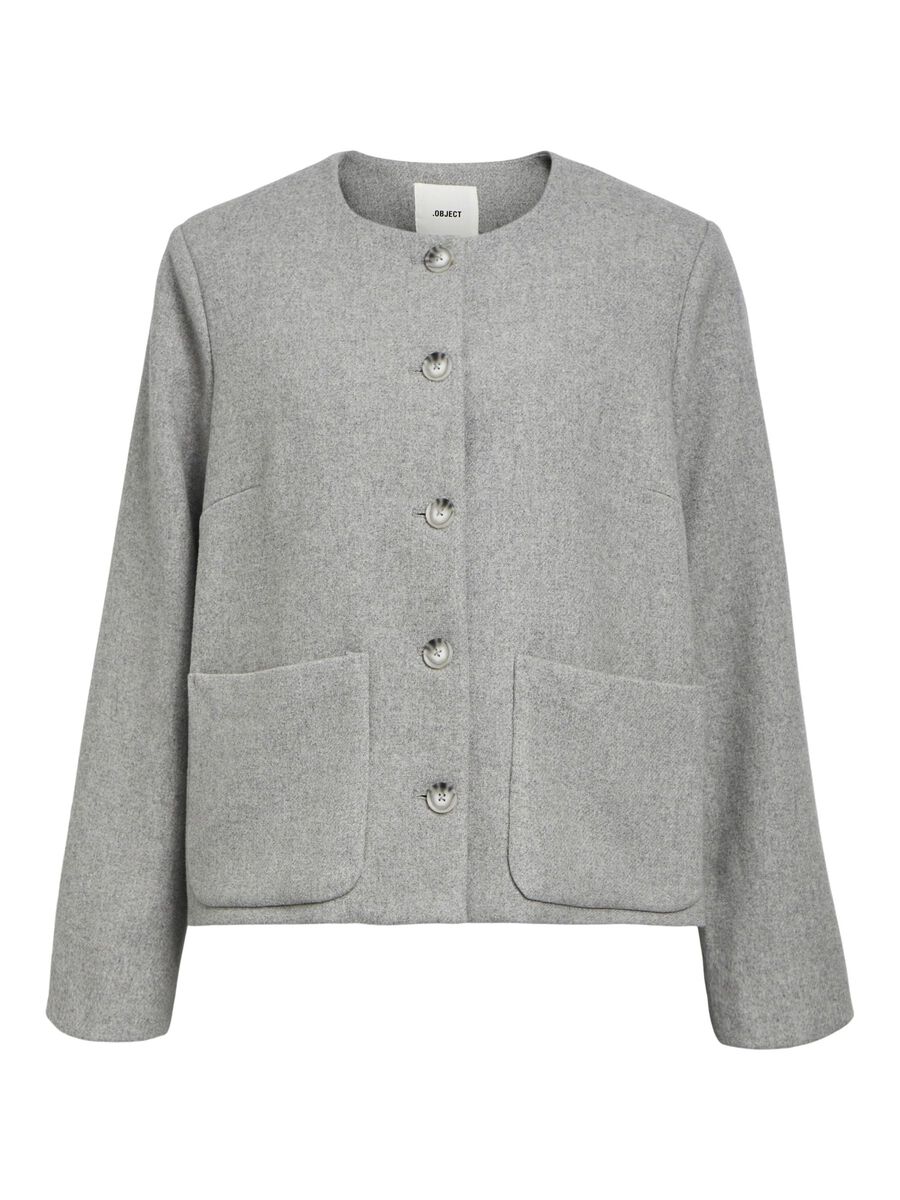 OBJECT SHORT JACKET, Light Grey Melange, highres - 23044639_LightGreyMelange_001.jpg