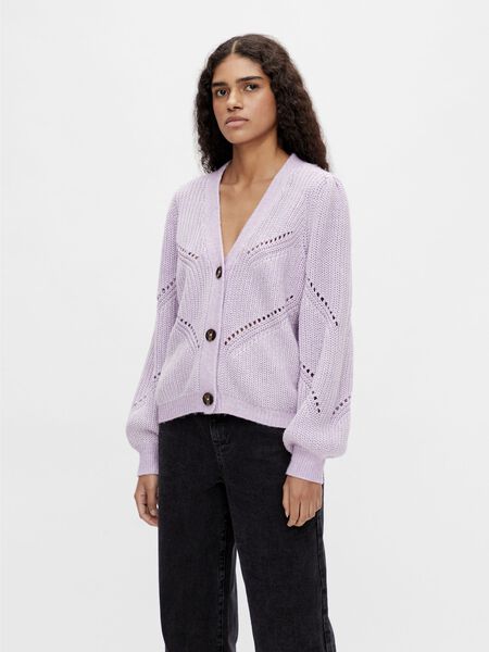 Object Collectors Item BALLOON SLEEVED KNITTED CARDIGAN, Orchid Bloom, highres - 23037460_OrchidBloom_917926_003.jpg
