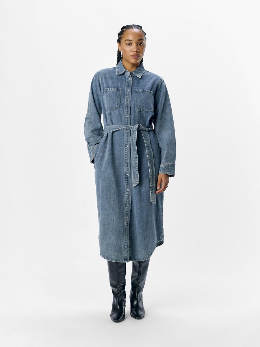 OBJECT DENIM SHIRT DRESS, Medium Blue Denim, highres - 23045966_MediumBlueDenim_003.jpg
