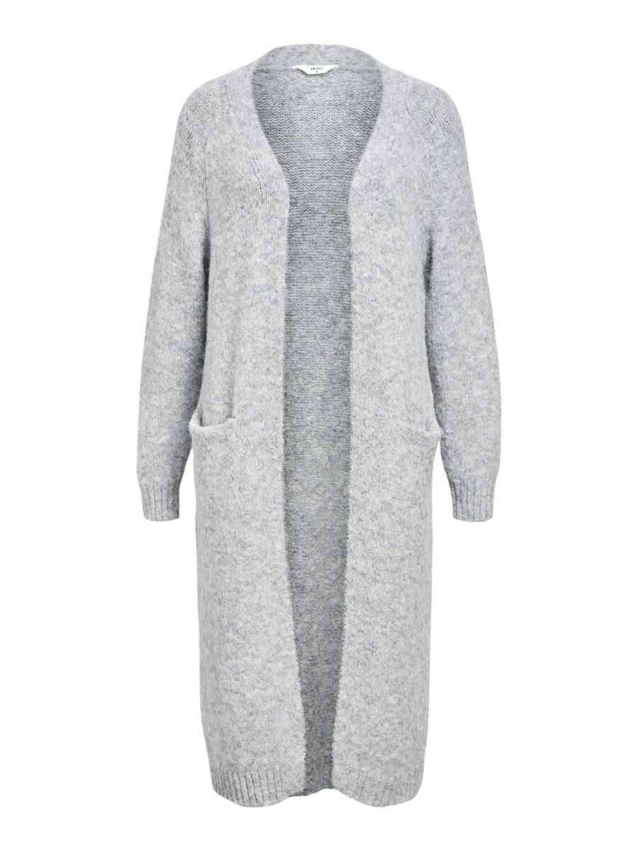 Carousel image - LONGLINE STRICKJACKE, Medium Grey Melange | 1