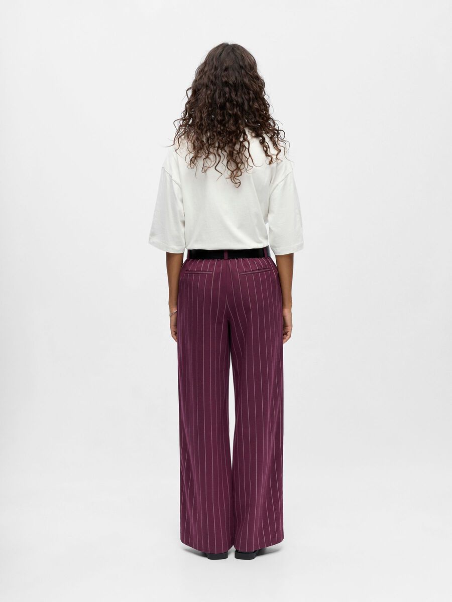 Carousel image - OBJLISA PANTALON À JAMBE AMPLE, Mauve Wine | 3
