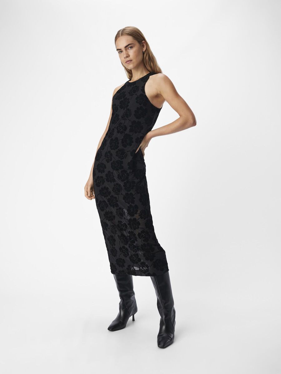 OBJECT VELVET MAXI DRESS, Black, highres - 23045475_Black_003.jpg
