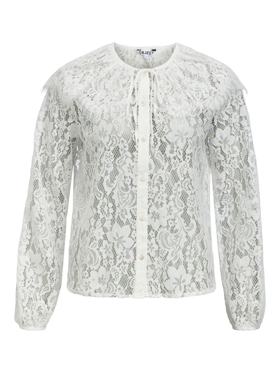 Product carousel image - O-NECK LACE BLOUSE, Cloud Dancer | 2