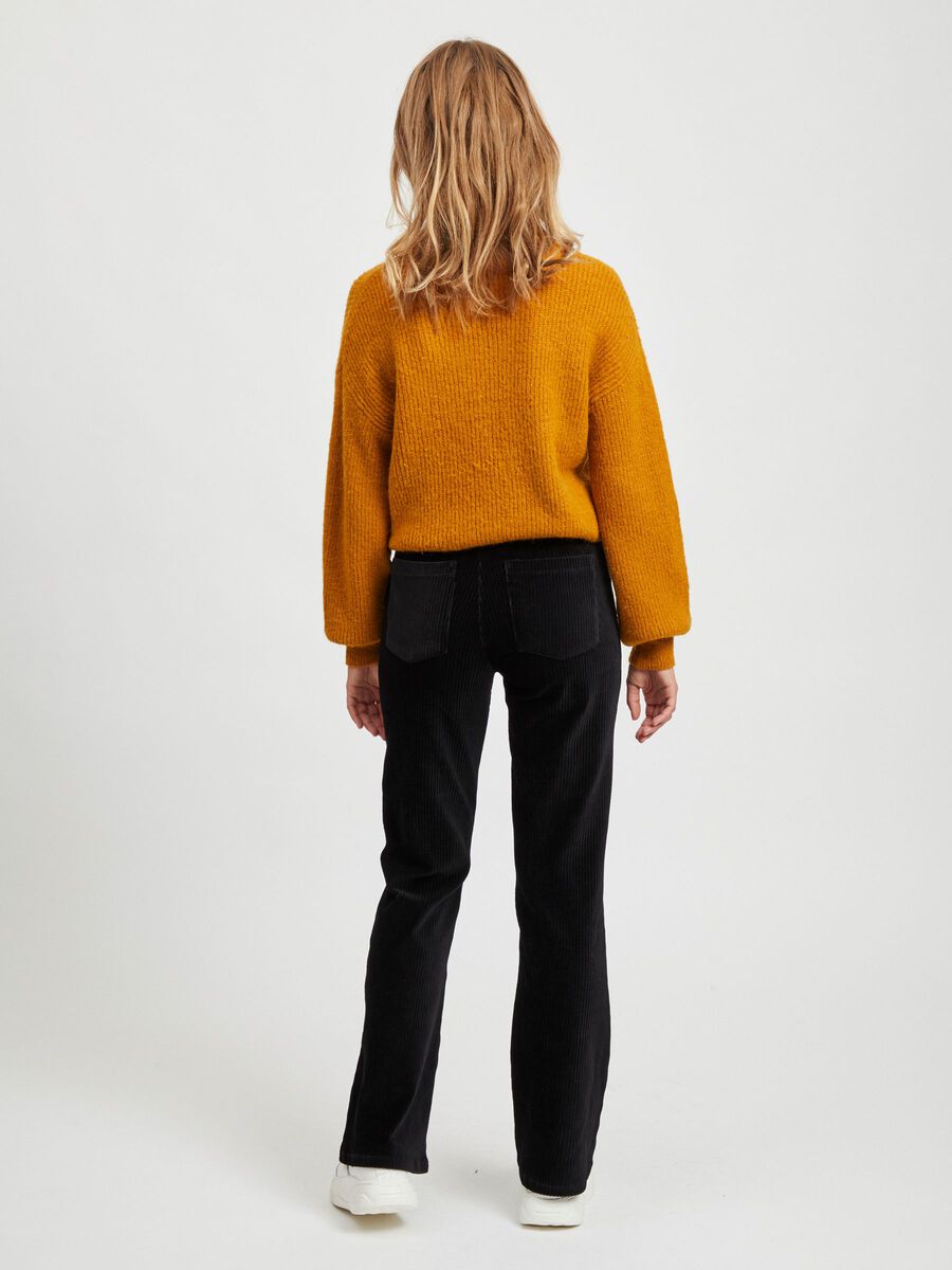 Product carousel image - HIGH WAISTED VELVET TROUSERS, Black | 2