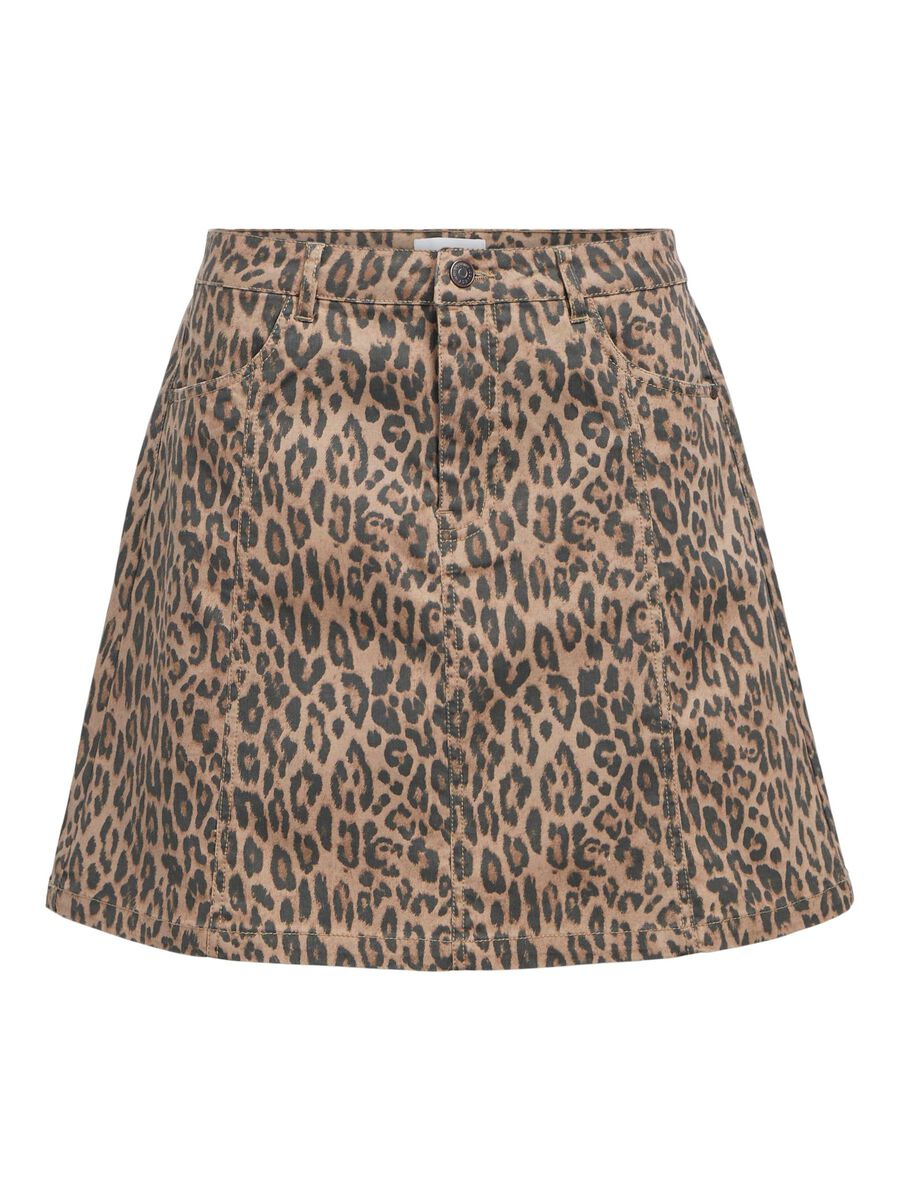 OBJECT LEOPARD PRINT DENIM SKIRT, Incense, highres - 23047905_Incense_1229449_001.jpg