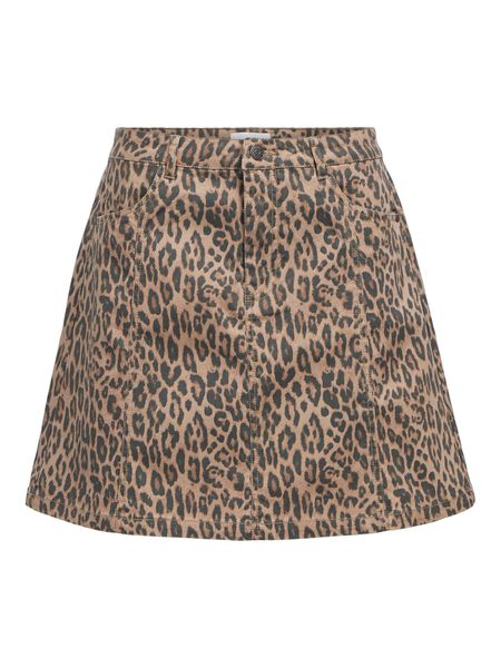 OBJECT LEOPARD PRINT DENIM SKIRT, Incense, highres - 23047905_Incense_1229449_001.jpg