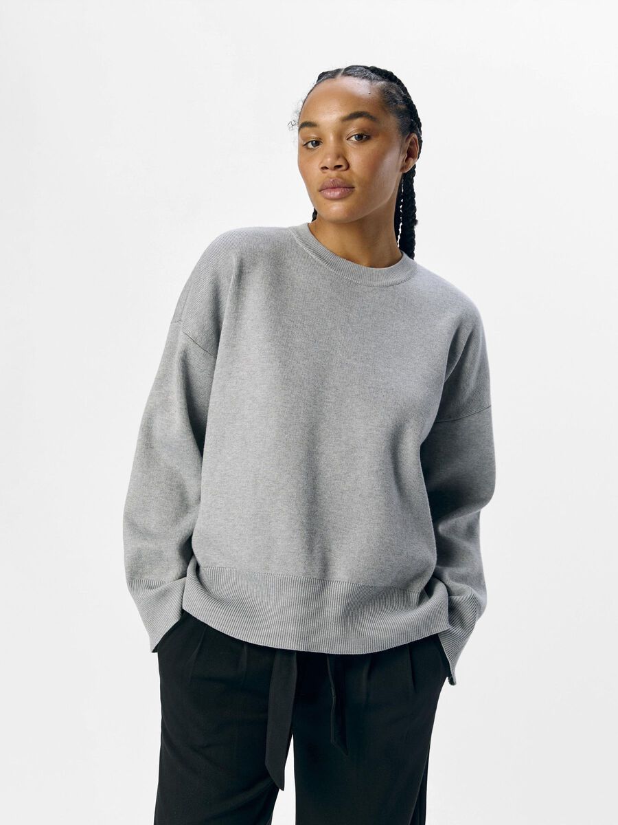 OBJECT OVERSIZED PULLOVER, Light Grey Melange, highres - 23045706_LightGreyMelange_003.jpg