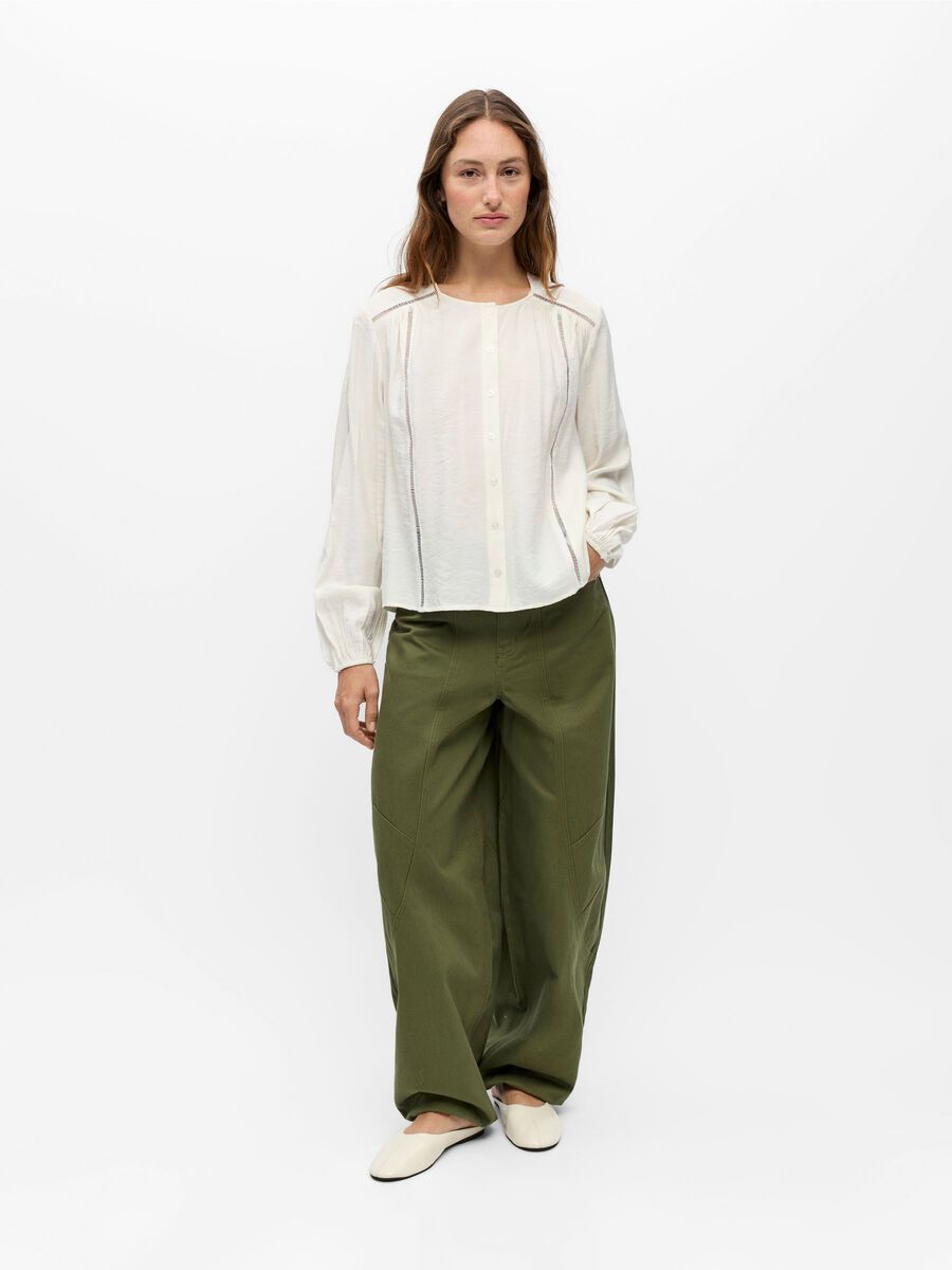 Carousel image - COLLARLESS BUTTON SHIRT, White | 4