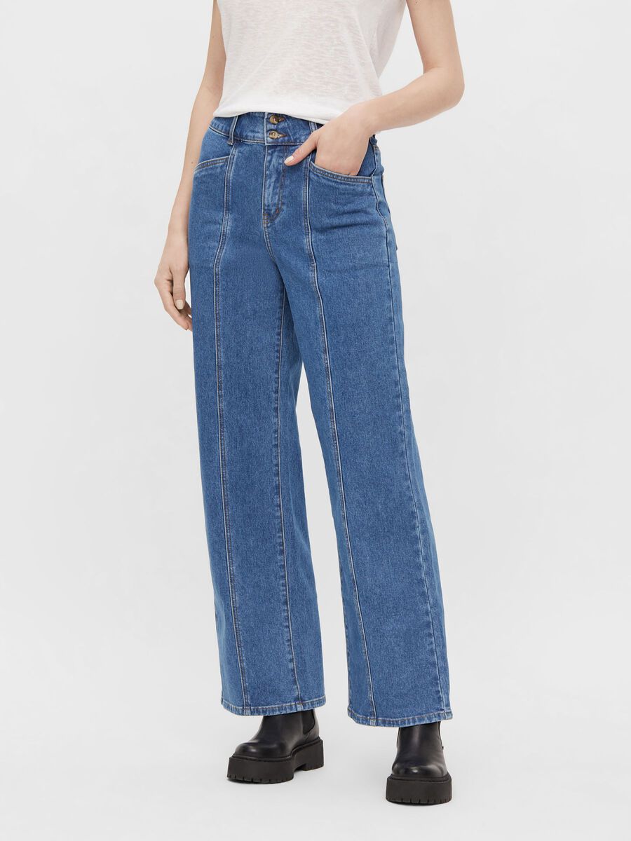 OBJECT WEITE BEINFORM HIGH WAIST JEANS, Medium Blue Denim, highres - 23036248_MediumBlueDenim_003.jpg