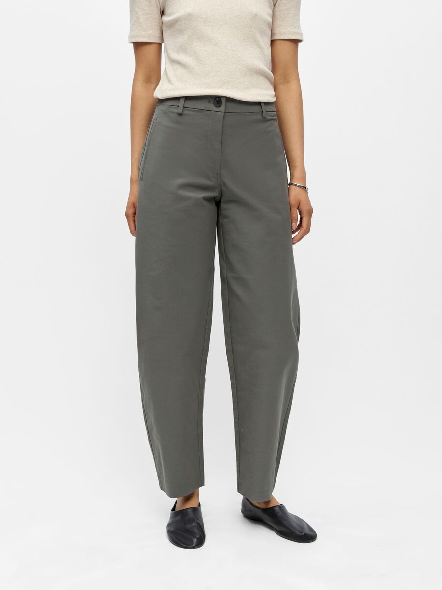Product carousel image - BARREL LEG TROUSERS, Gunmetal | 1