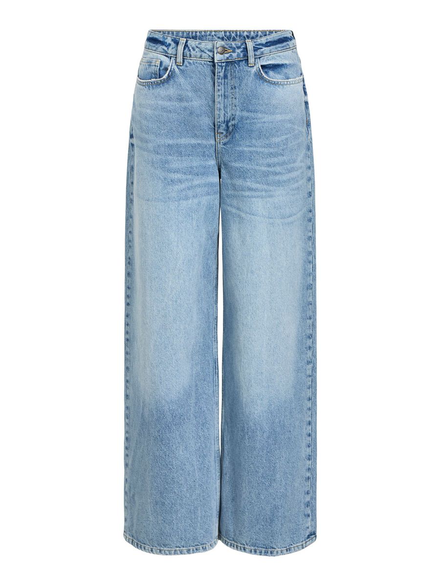 Carousel image - HIGH WAISTED LOOSE FIT JEANS, Medium Blue Denim | 1