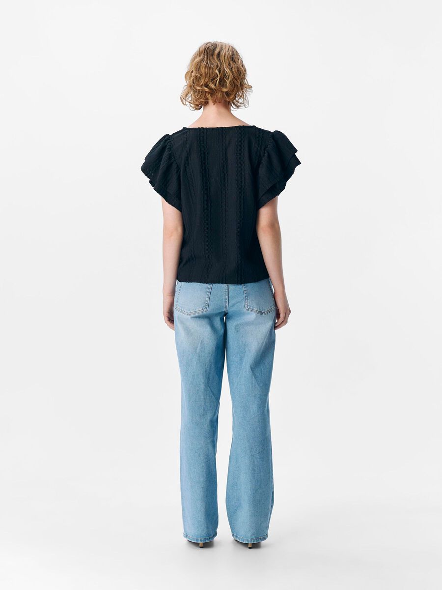 OBJECT V-NECK TOP, Black, highres - 23048091_Black_004.jpg