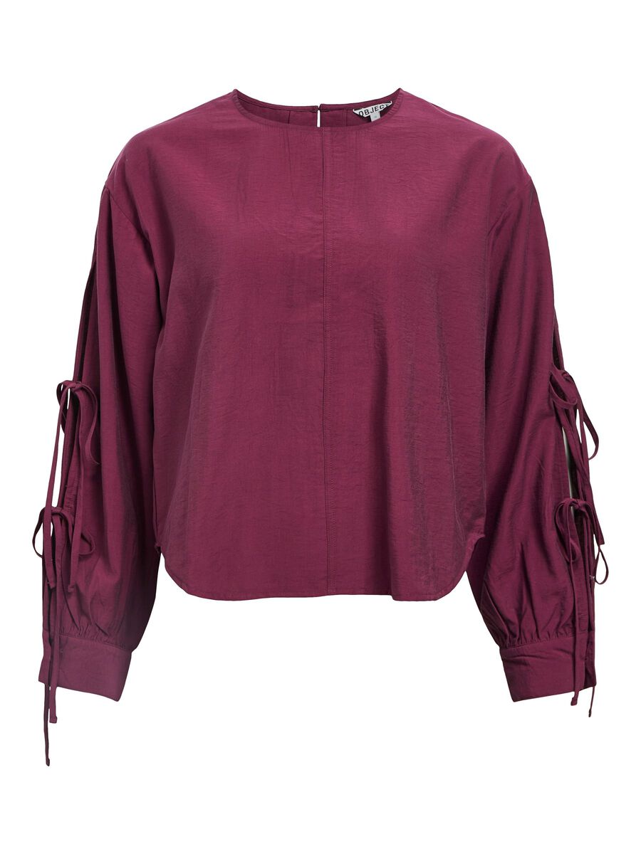 Carousel image - BINDEDETAIL BLUSE, Mauve Wine | 1