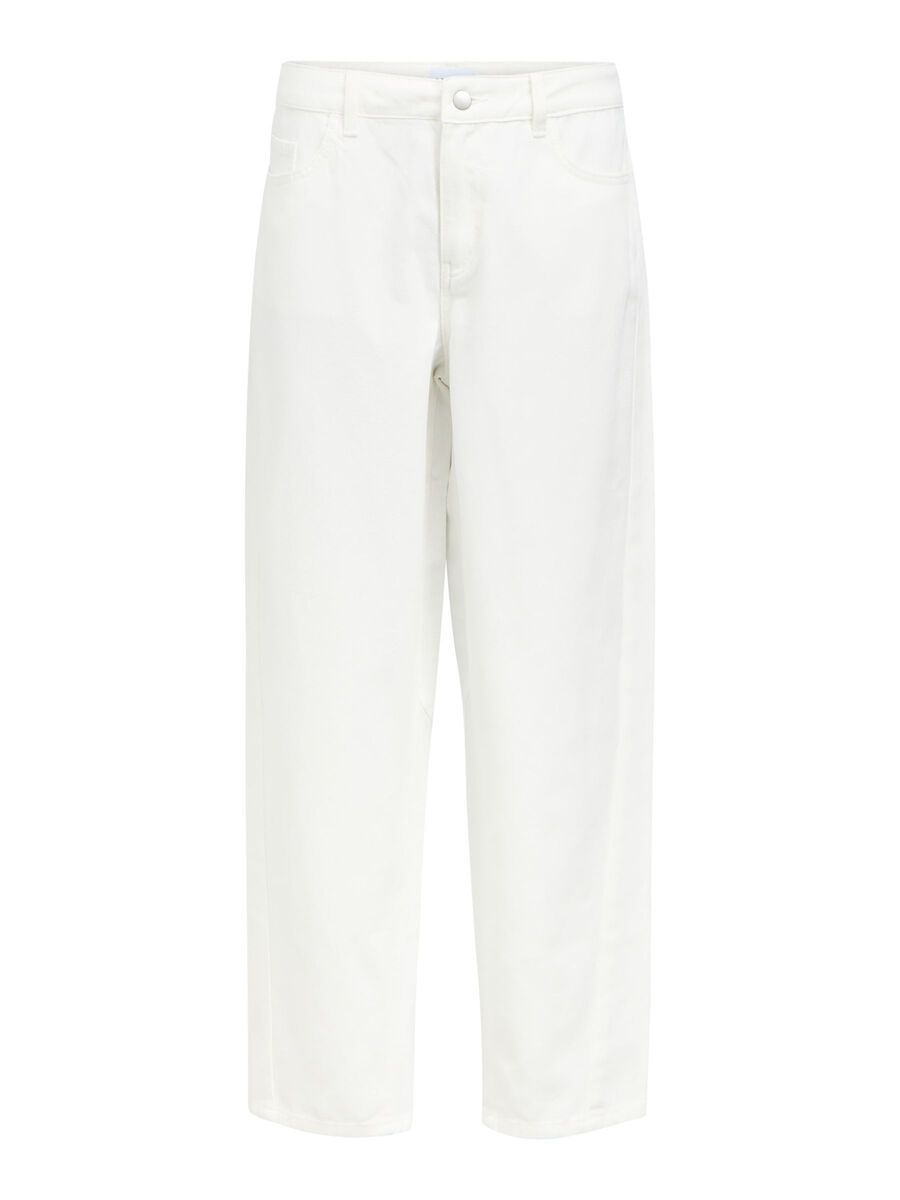 Product carousel image - WIDE-LEG BARREL FIT JEANS, Cloud Dancer | 1