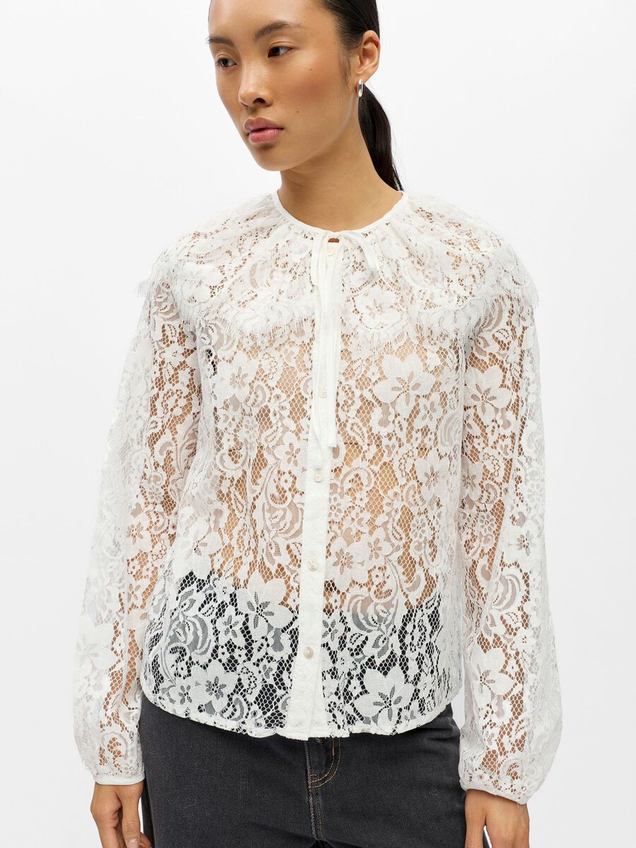 Carousel image - O-NECK LACE BLOUSE, Cloud Dancer | 6