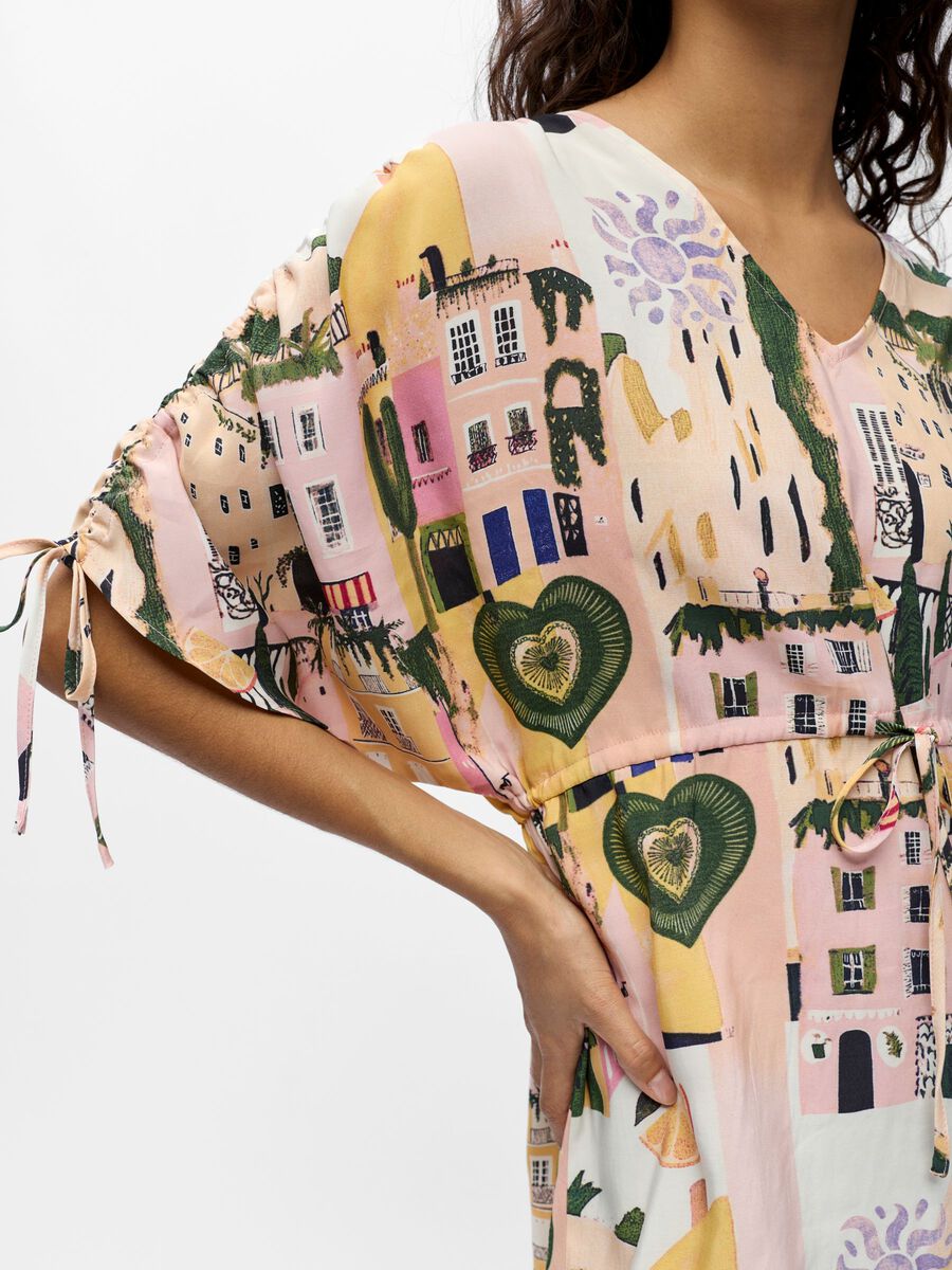 Carousel image - PRINTED MINI DRESS, Begonia Pink | 5