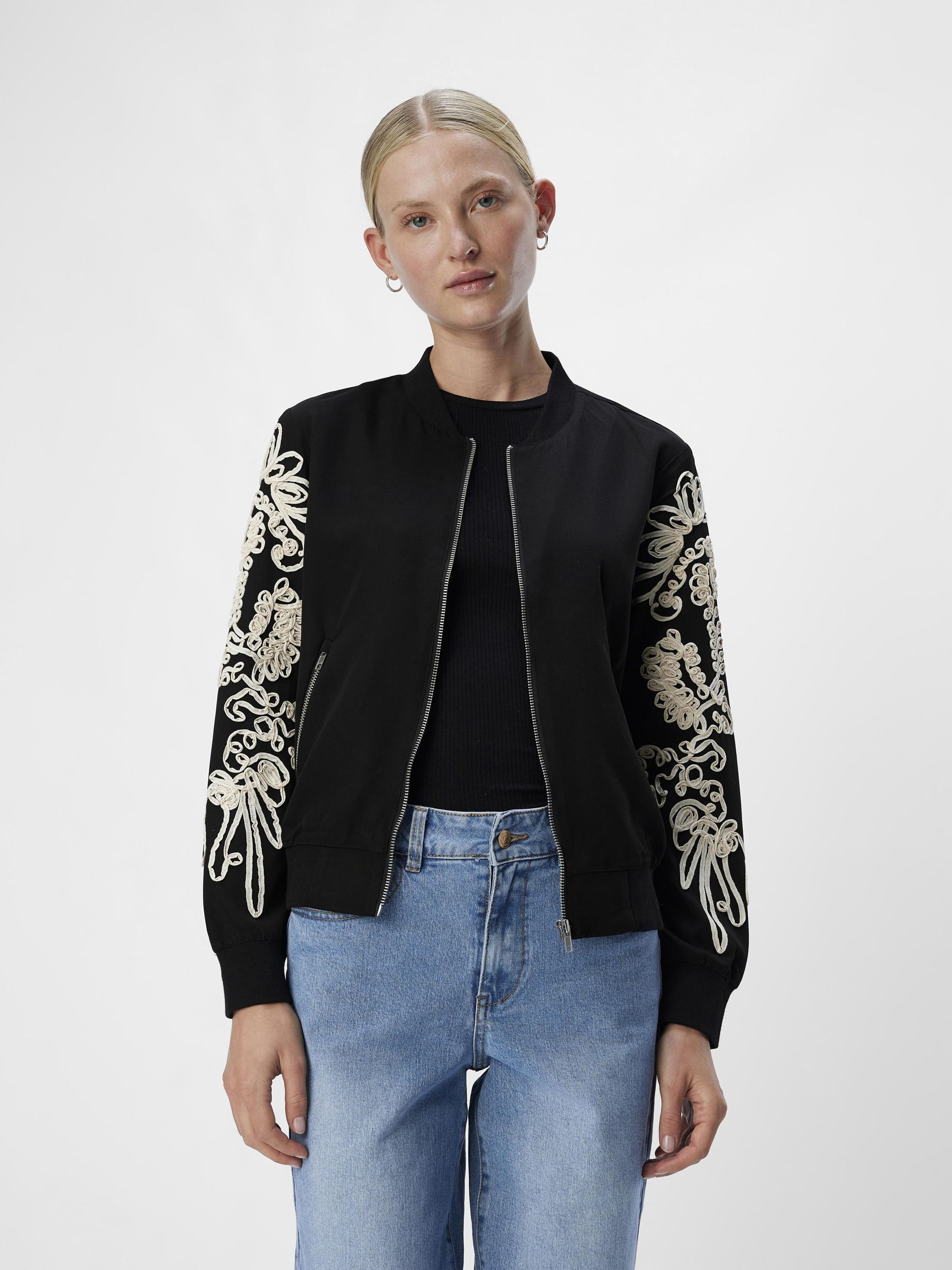 Embroidered bomber jacket online