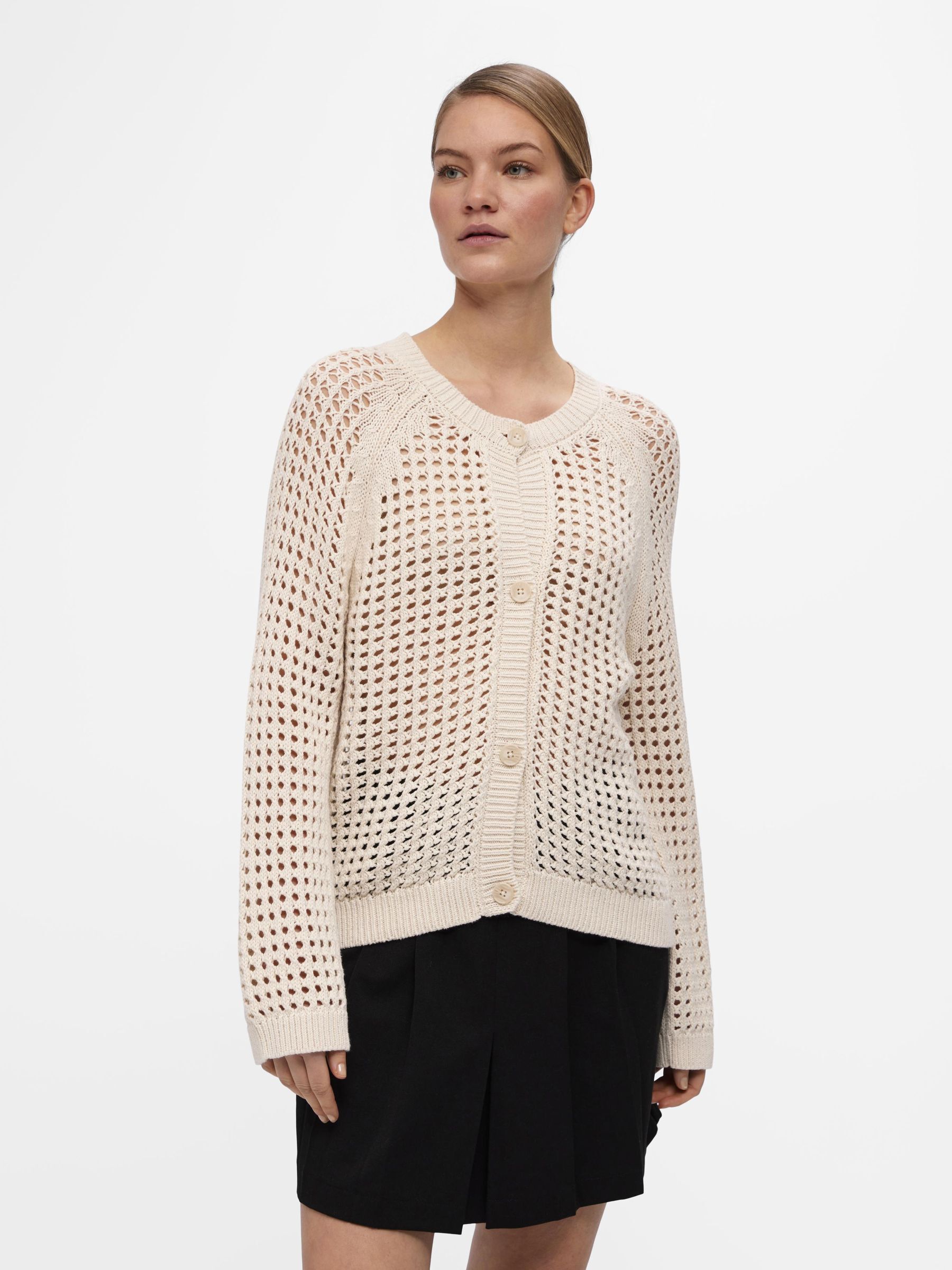 OPEN WEAVE CARDIGAN Beige .OBJECT CI Austria