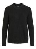 Object Collectors Item ROUND NECK KNITTED PULLOVER, Black, highres - 23030242_Black_001.jpg
