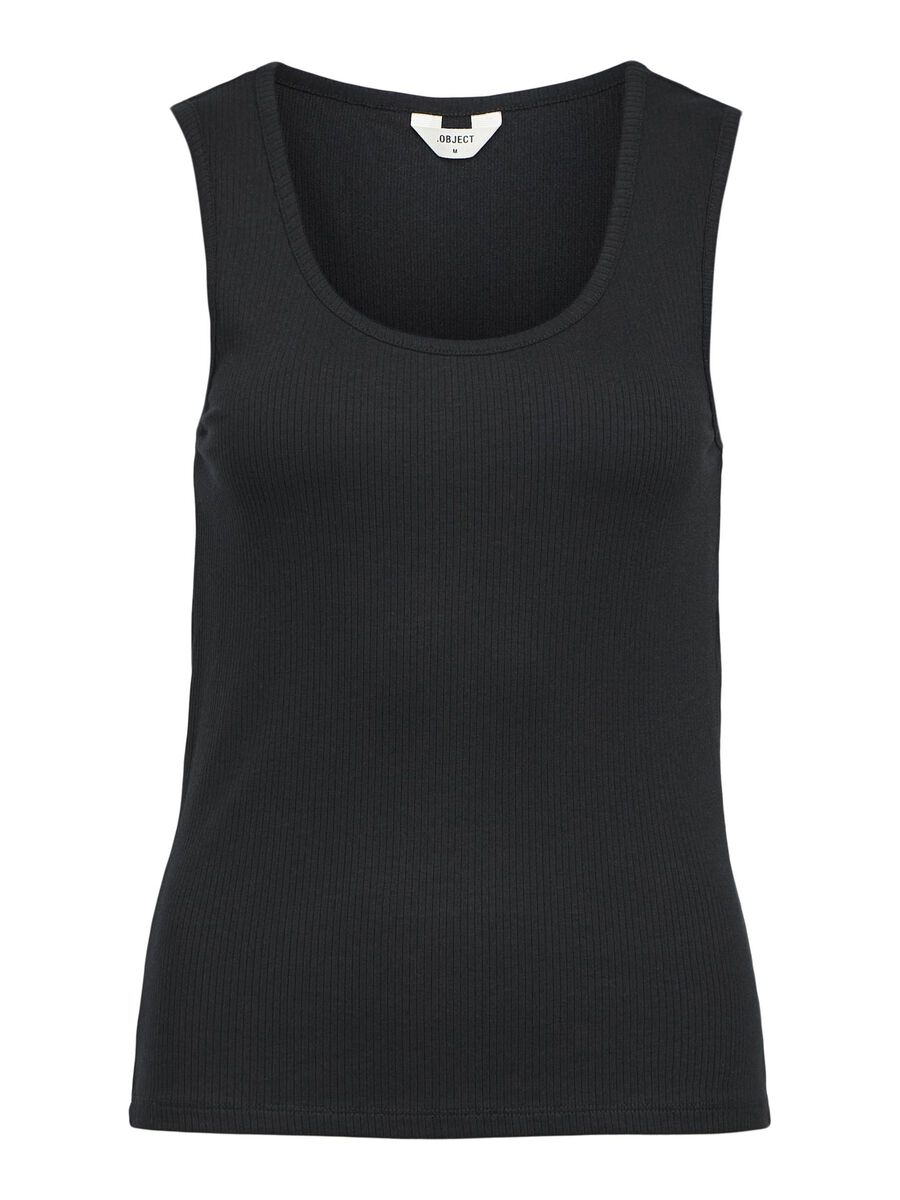 OBJECT RIBBEDE TANKTOP, Black, highres - 23045692_Black_001.jpg