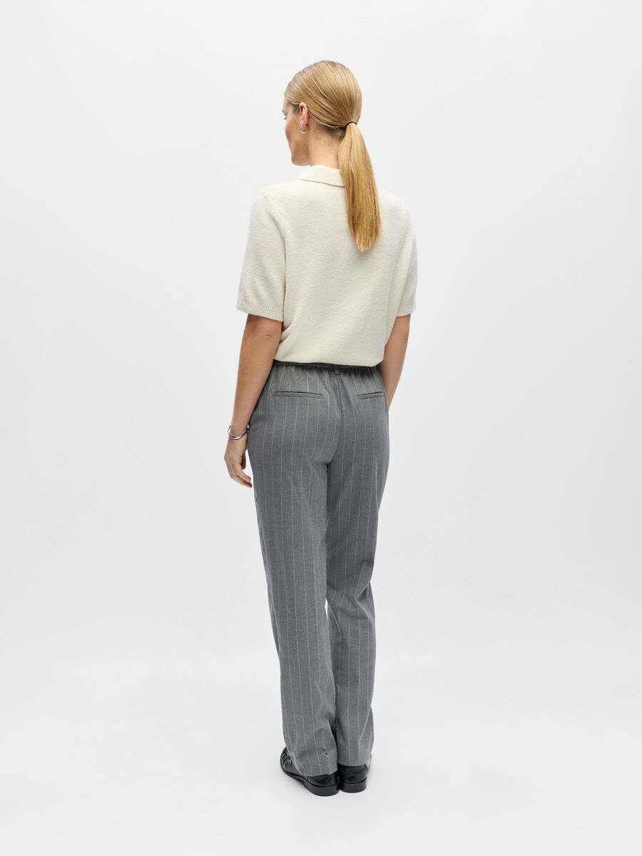 Product carousel image - STRAIGHT FIT TROUSERS, Medium Grey Melange | 2