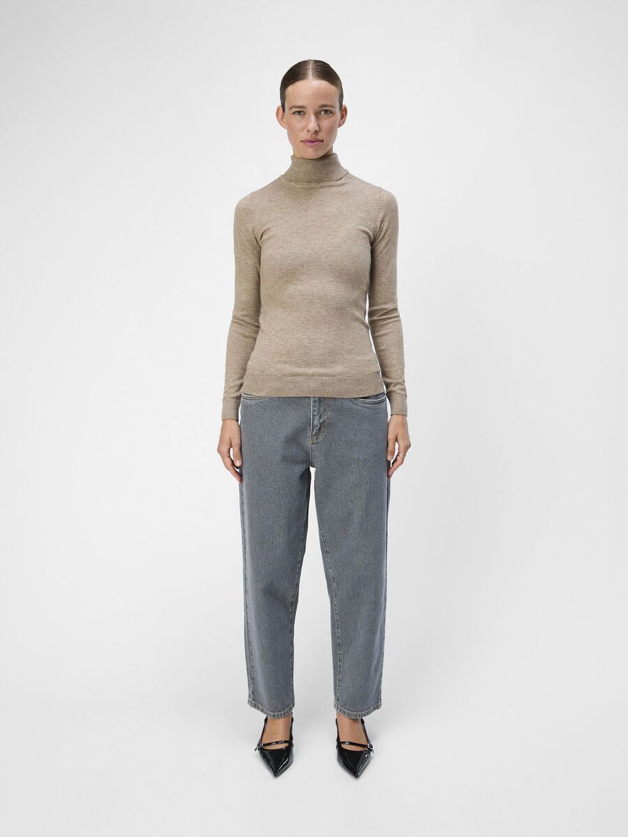 Carousel image - OBJTHESS KNITTED PULLOVER, Desert Taupe | 4