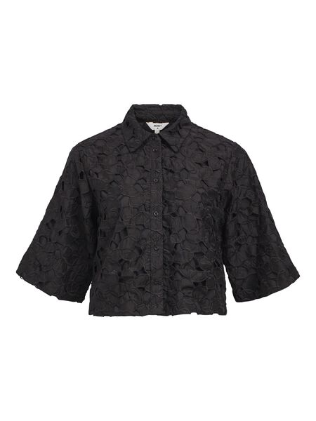 OBJECT BRODERIE ANGLAISE SHIRT, Black, highres - 23045294_Black_001.jpg