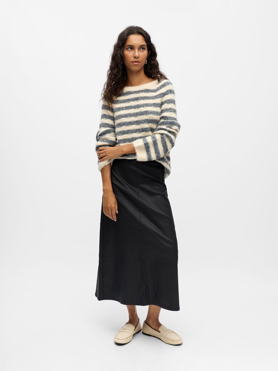 Product carousel image - COATED MAXI SKIRT, Black | 1