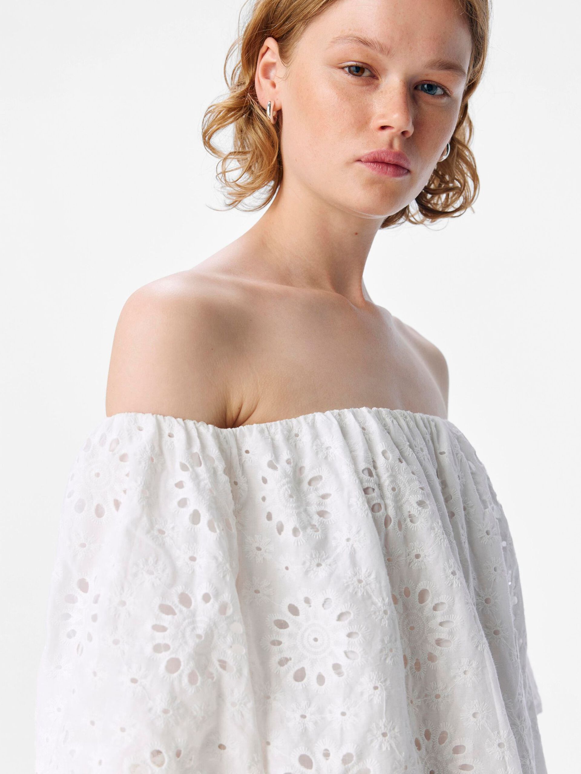 Carousel image - BRODERIE ANGLAISE MIDI-JURK, White | 5
