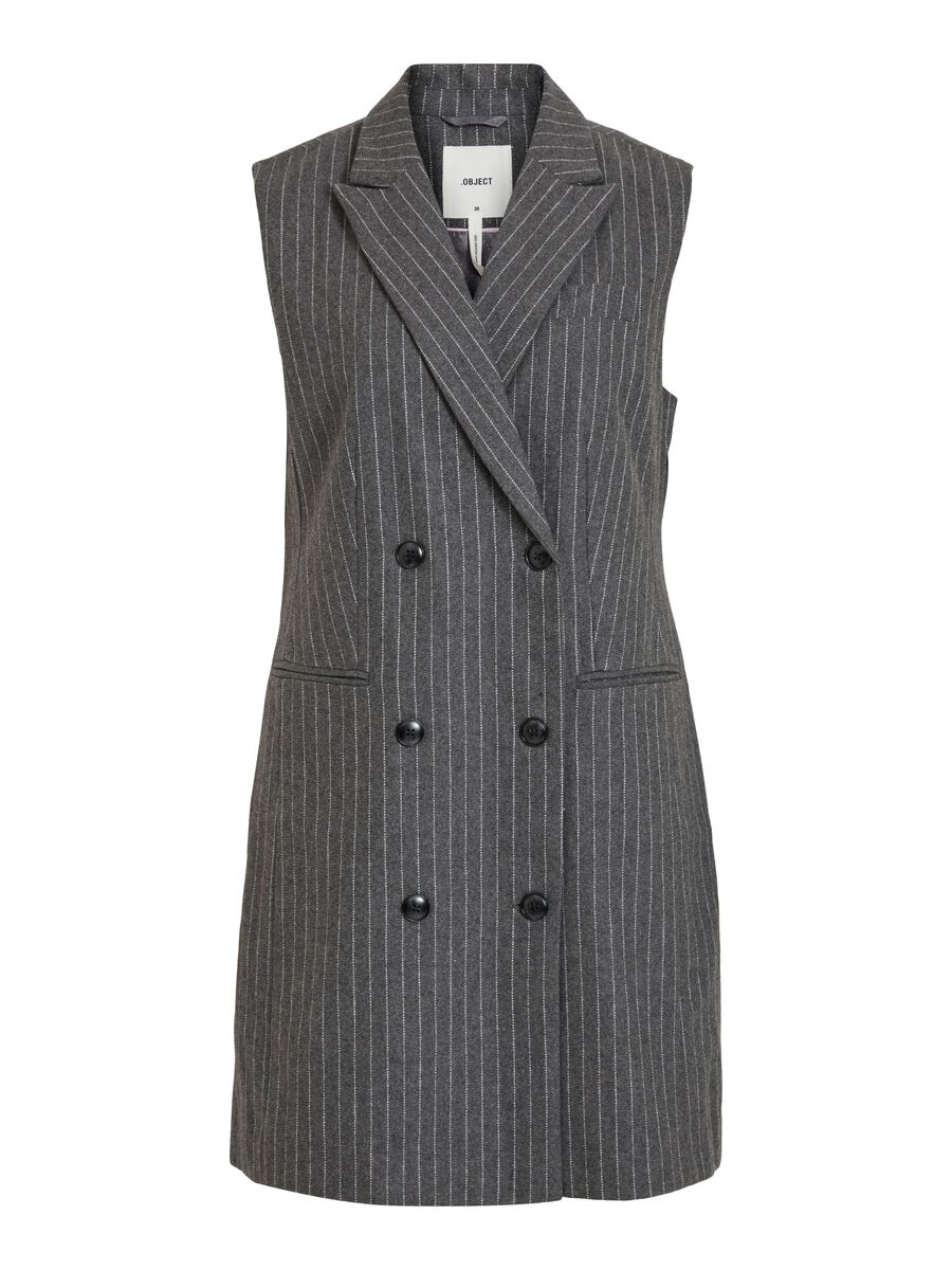 OBJECT BLAZER KJOLE UDEN ÆRMER, Medium Grey Melange, highres - 23033819_MediumGreyMelange_803933_001.jpg