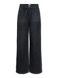 Product image thumbnail - TIE-WAIST WIDE LEG JEANS, Black | 1