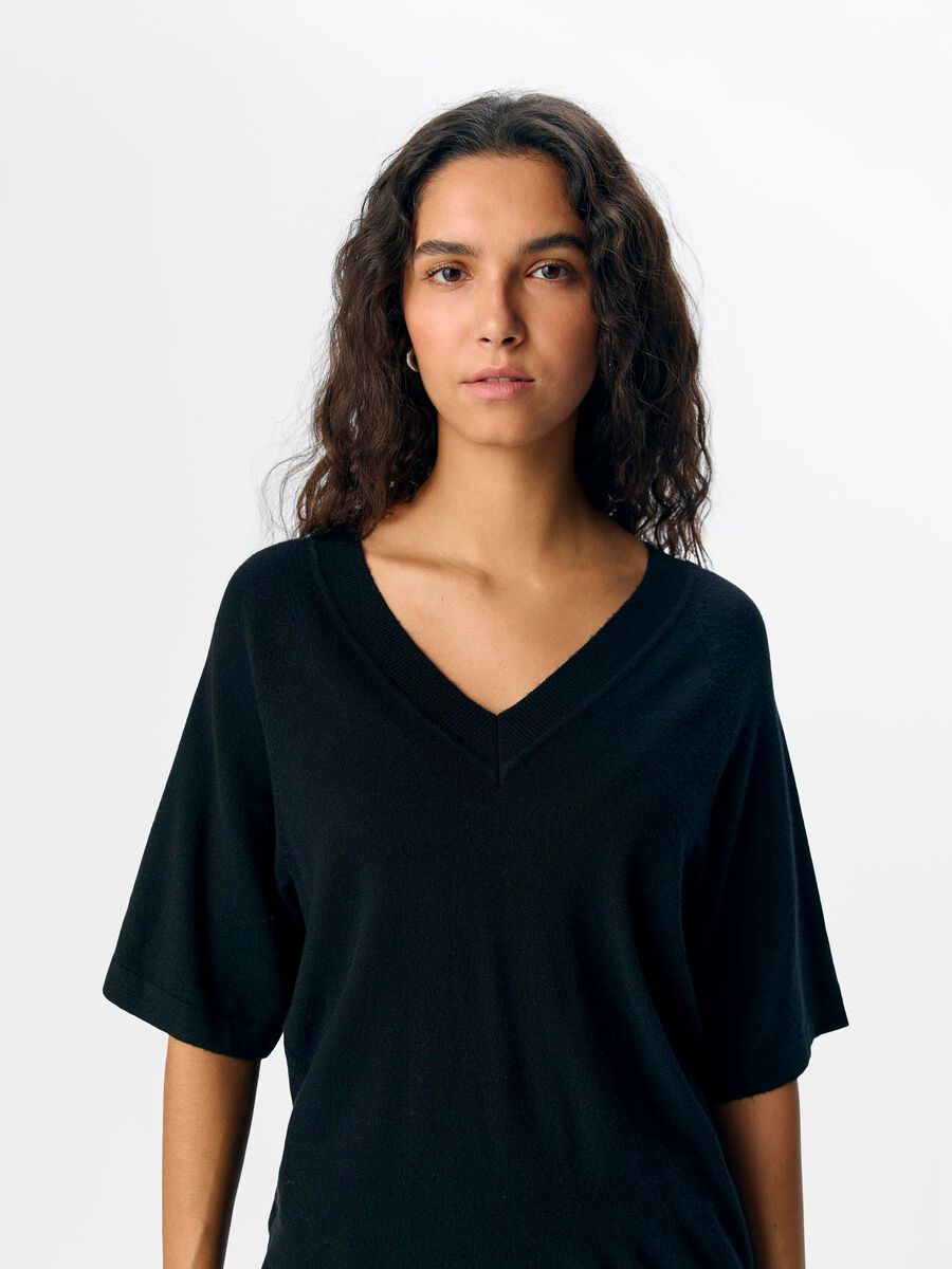 Carousel image - OBJTHESS KNITTED TOP, Black | 5