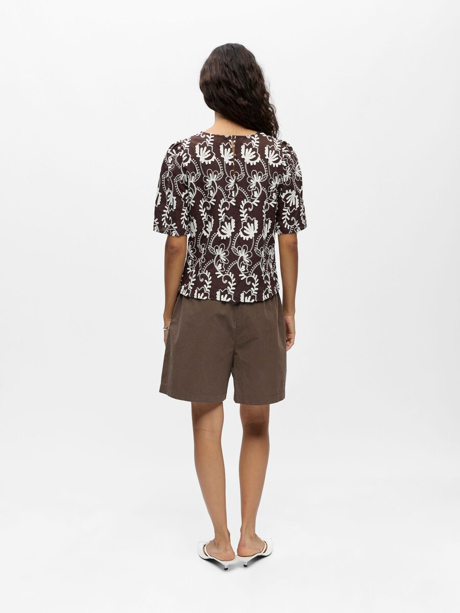 Carousel image - EMBROIDERED BLOUSE, Seal Brown | 3