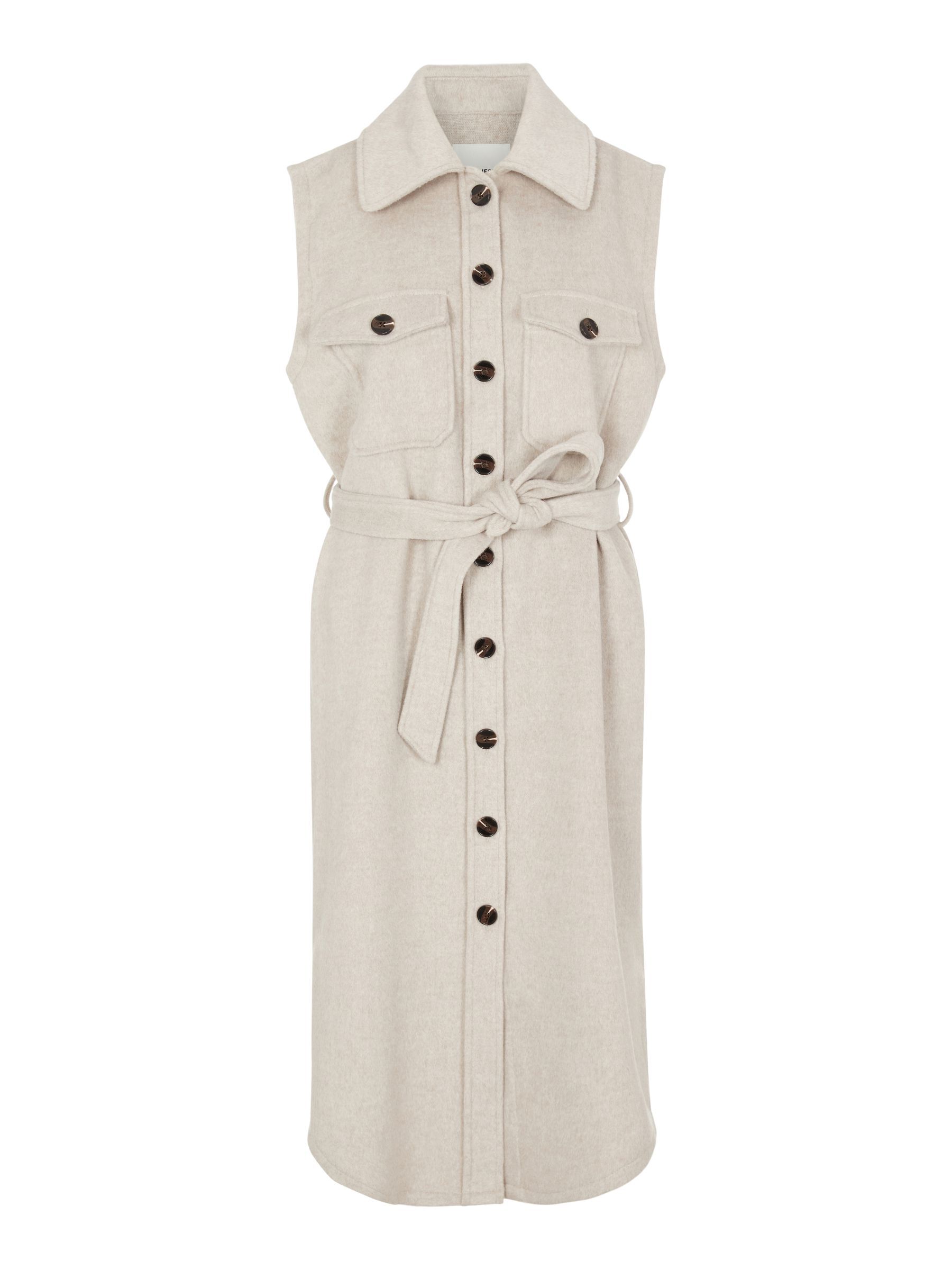 beige long gilet
