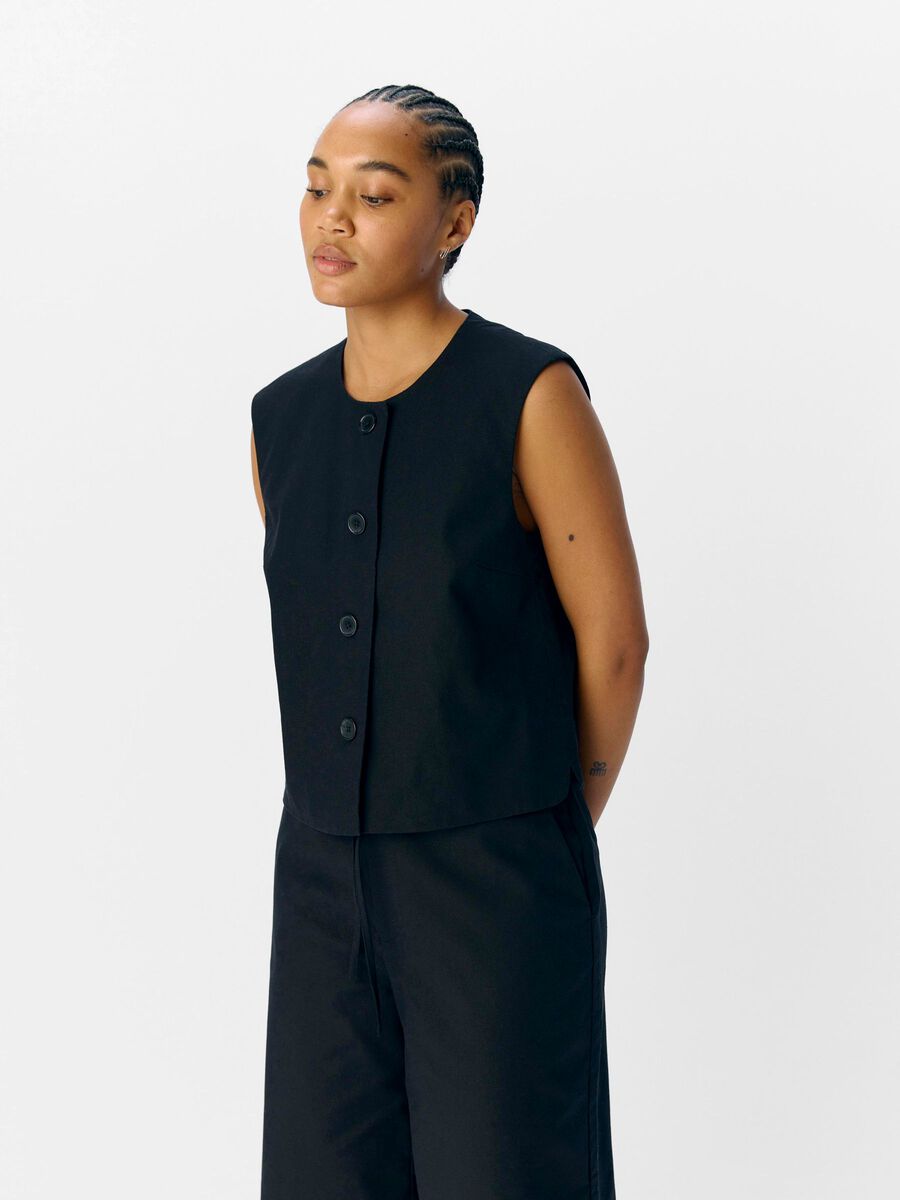 OBJECT CAP SLEEVED WAISTCOAT, Black, highres - 23046772_Black_003.jpg