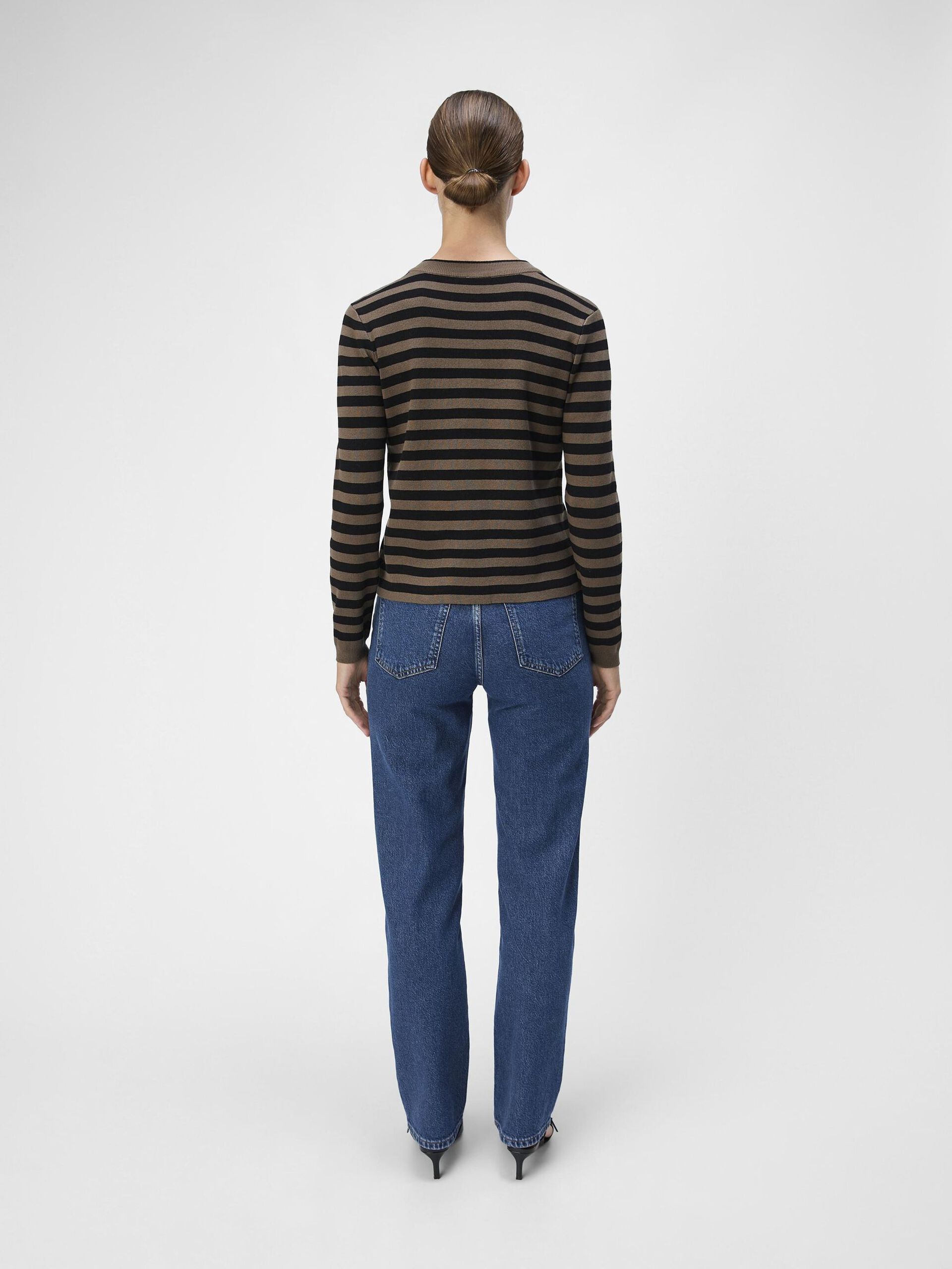 Carousel image - OBJESTER STRIKKET CARDIGAN, Morel | 3