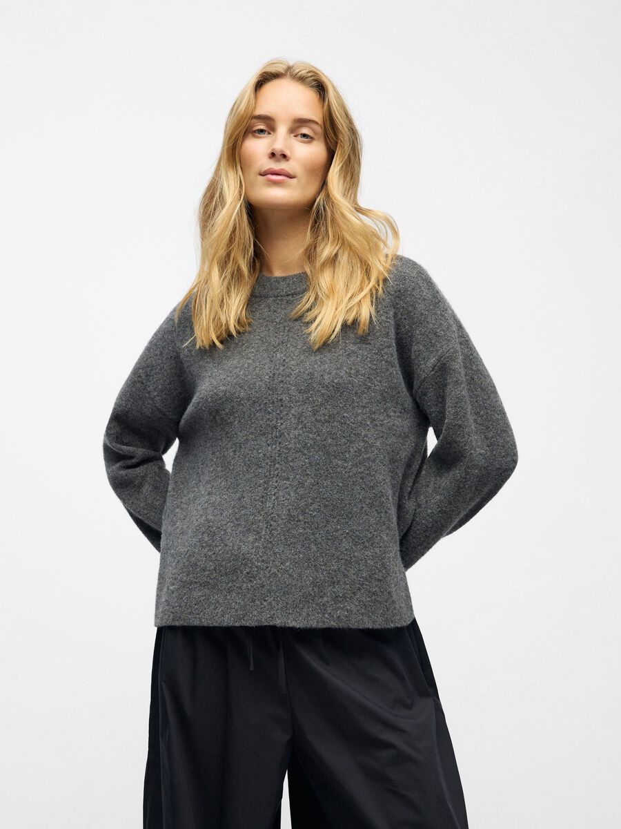 Carousel image - STRICK PULLOVER, Dark Grey Melange | 2