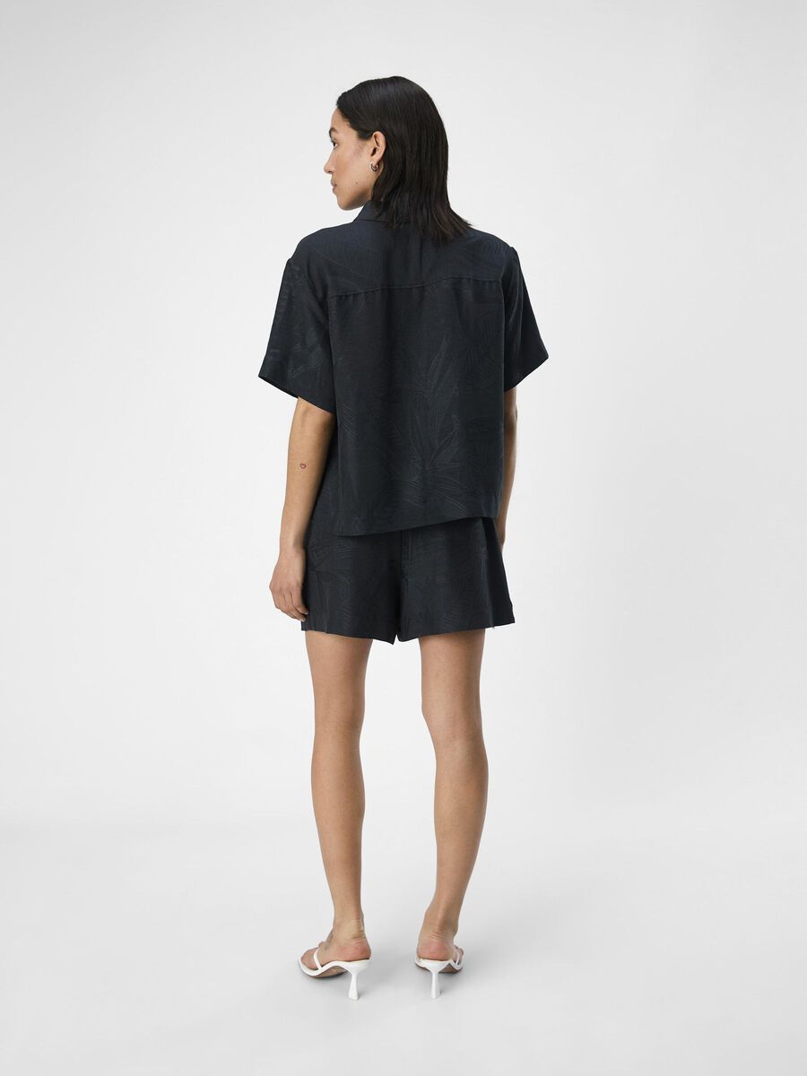 OBJECT TEXTURED SHORT SLEEVED SHIRT, Black, highres - 23044060_Black_004.jpg