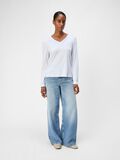 OBJECT V-NECK LONG SLEEVED TOP, White, highres - 23044668_White_005.jpg