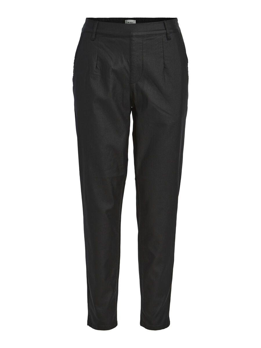 Object Collectors Item COATED STRAIGHT FIT TROUSERS, Black, highres - 23034937_Black_001.jpg