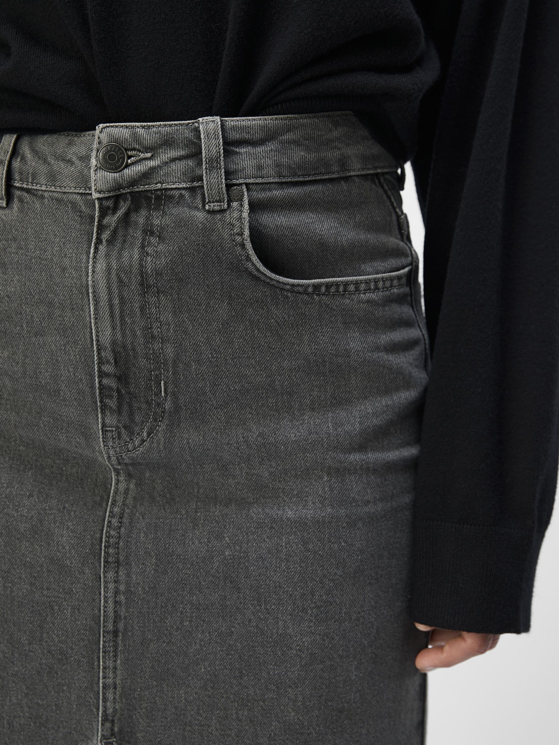 DENIM MIDI SKIRT Grey .OBJECT CI UK