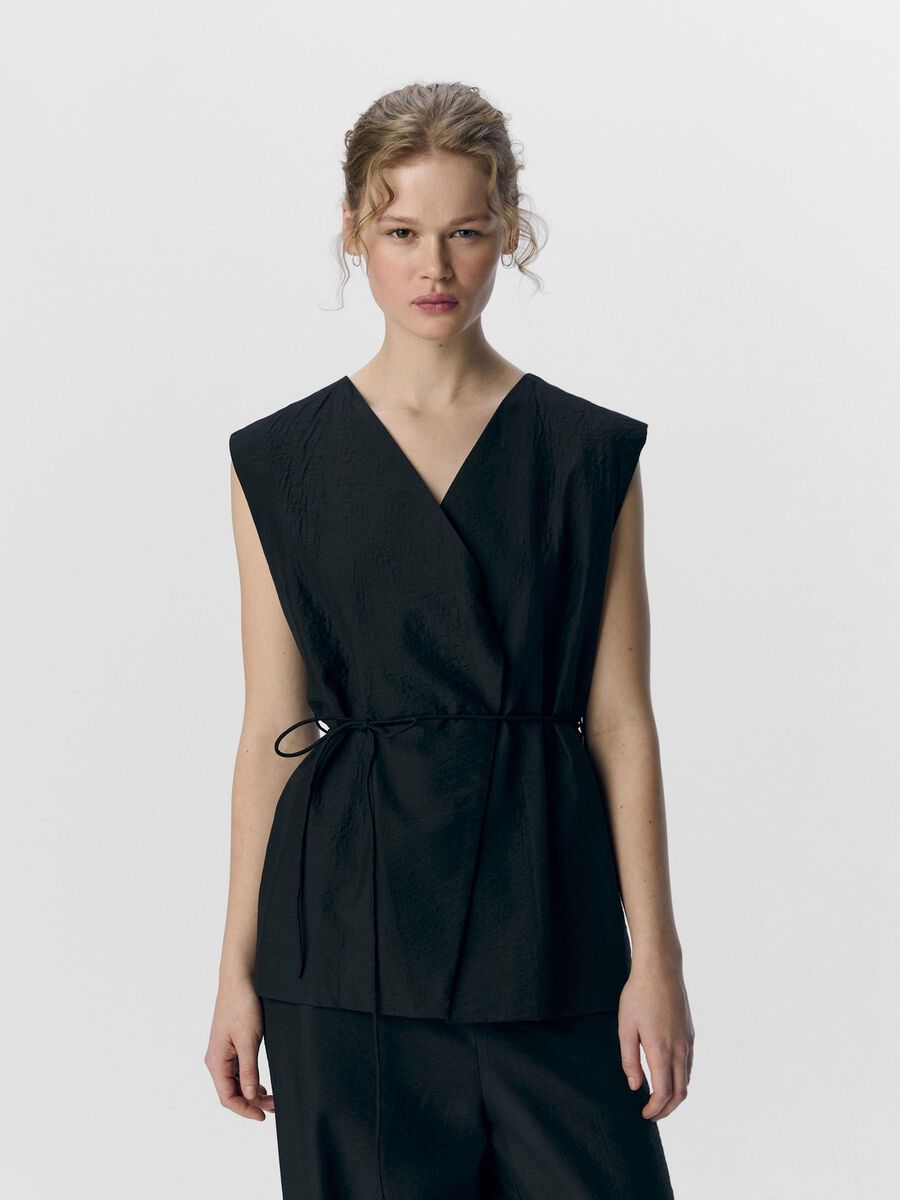 OBJECT TIE-FRONT WAISTCOAT, Black, highres - 23046028_Black_003.jpg