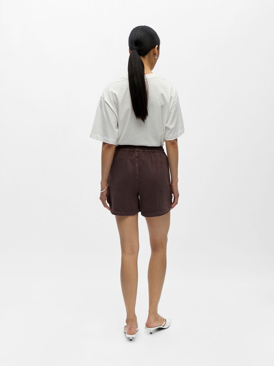 Product carousel image - RELAXED DENIM SHORTS, Seal Brown | 2