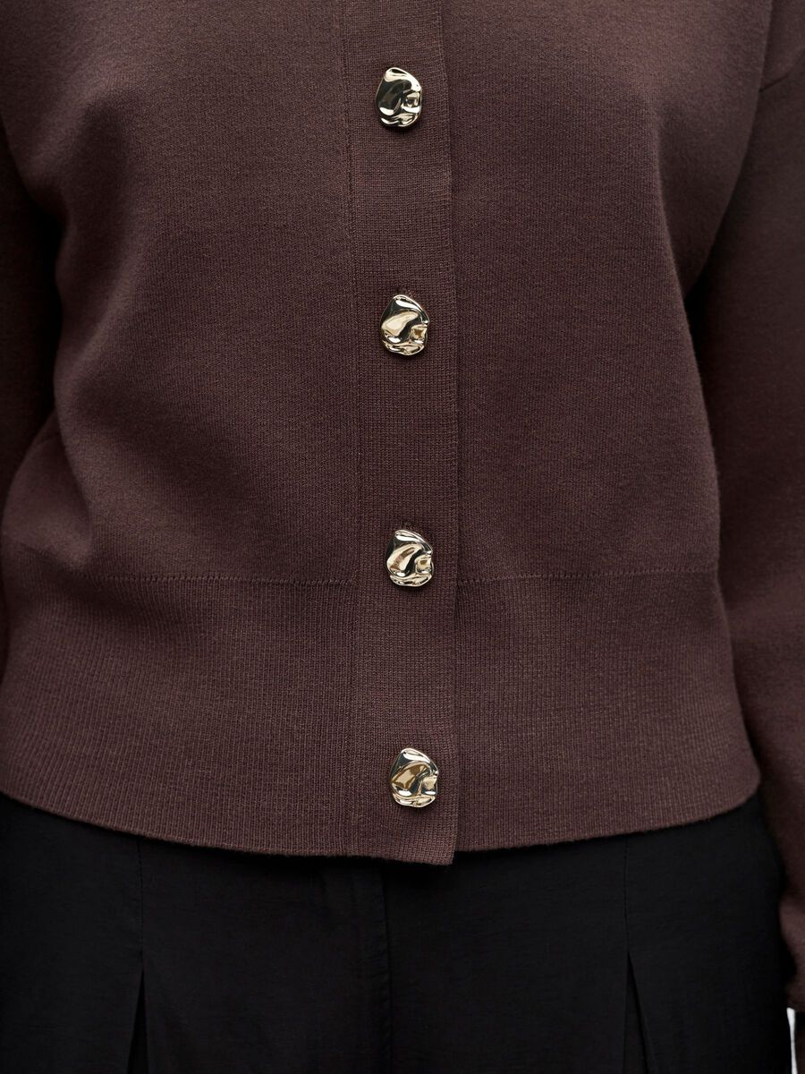 Product carousel image - STRIKKET CARDIGAN, Seal Brown | 3