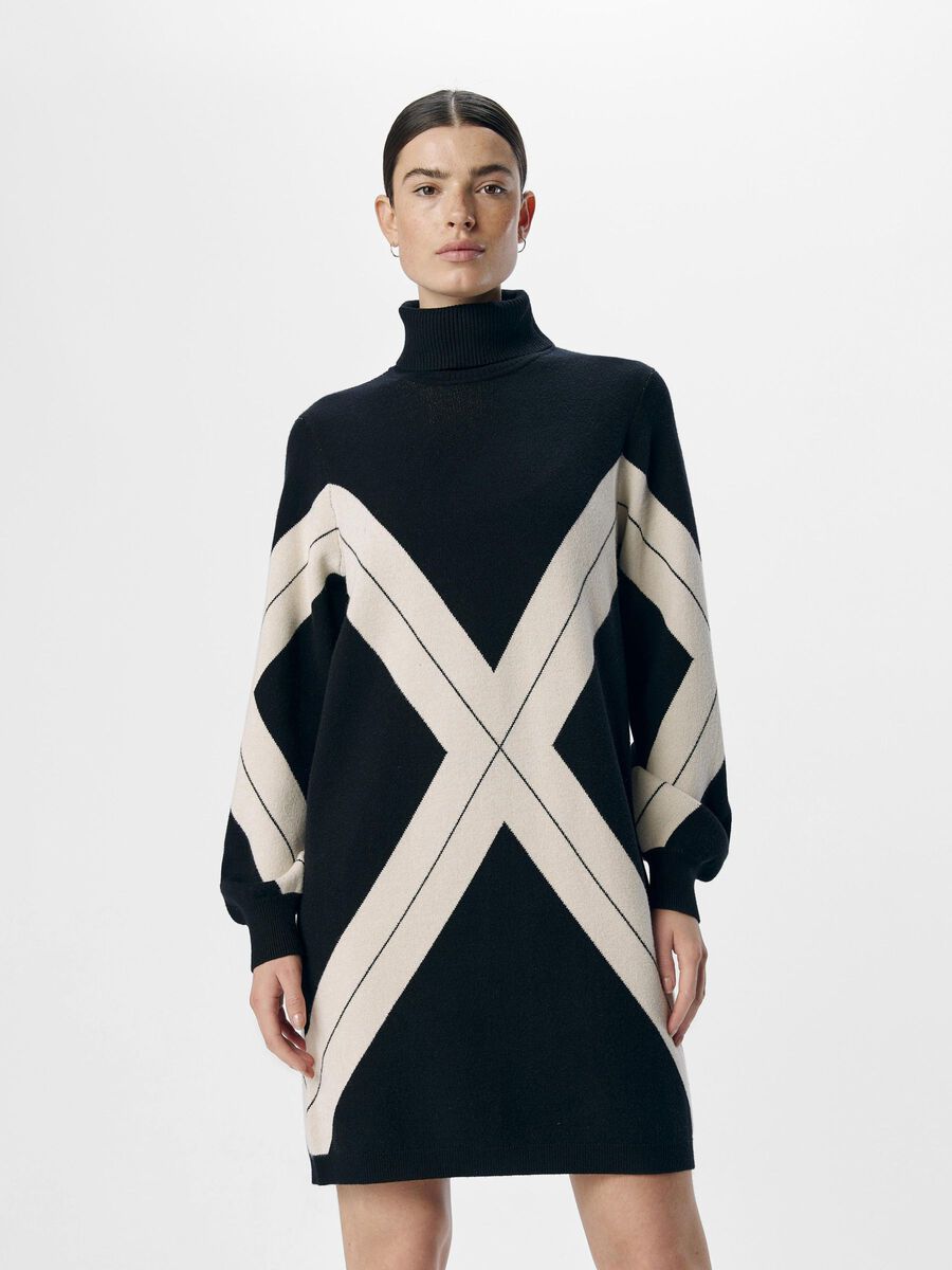 OBJECT OBJRAY KNITTED DRESS, Black, highres - 23041252_Black_1201345_003.jpg