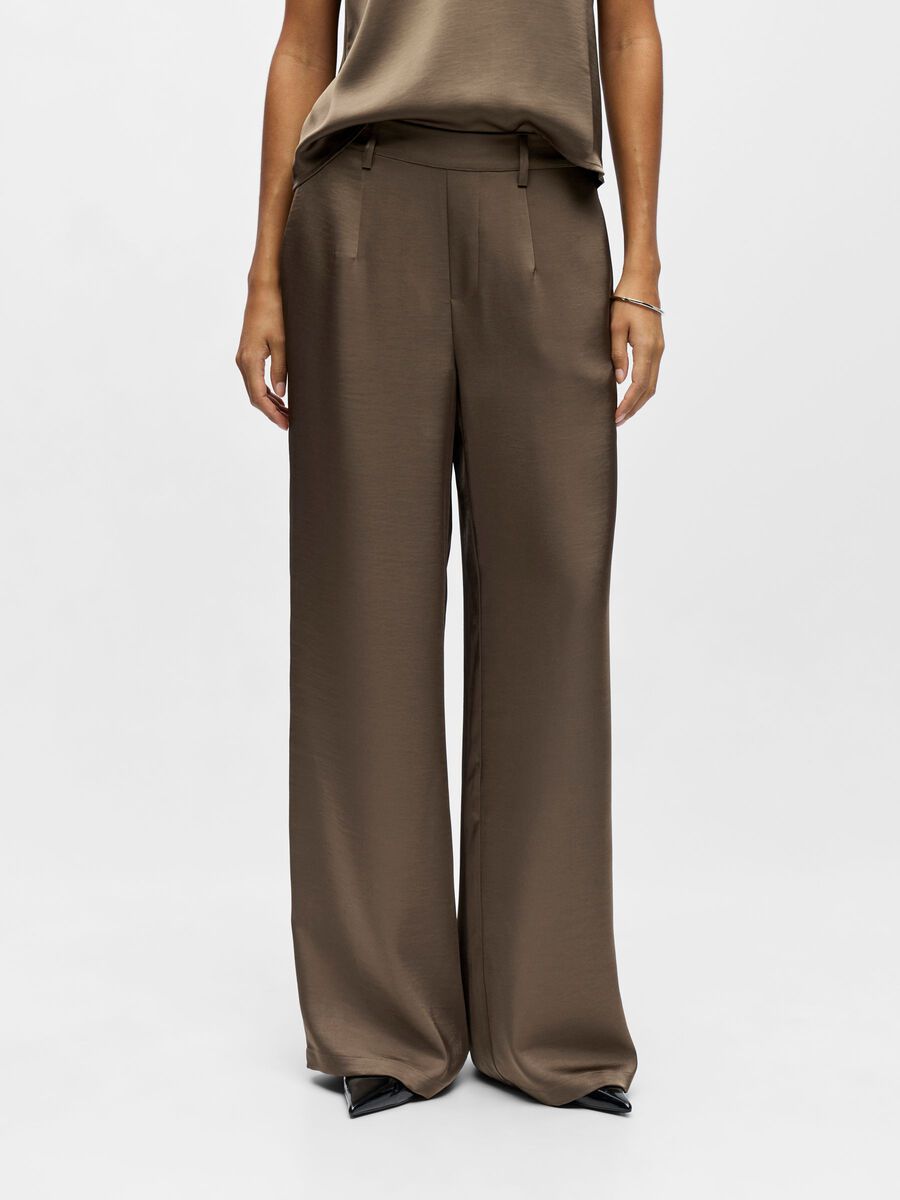 Carousel image - SATIN TROUSERS, Morel | 2