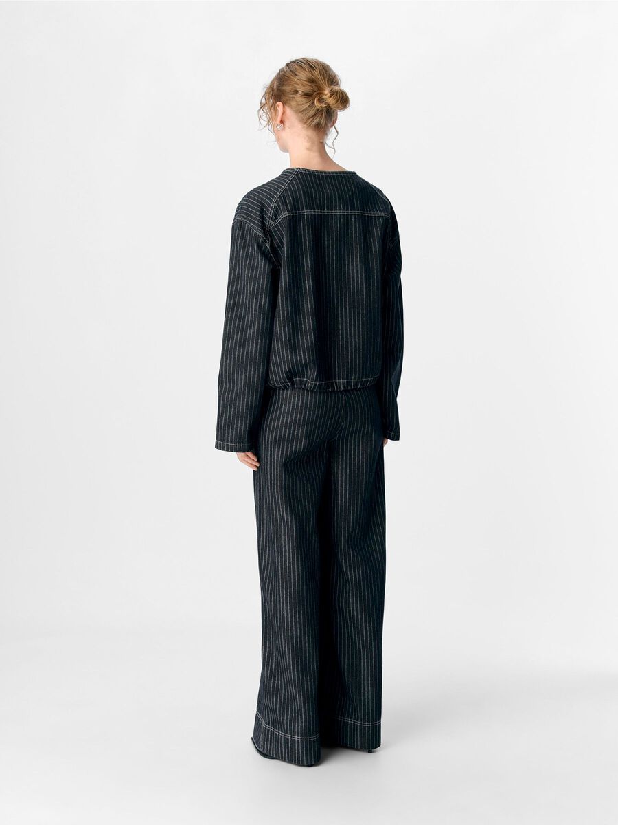 Carousel image - STRIPED SHIRT, Black Denim | 2