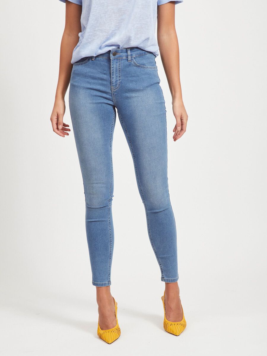 OBJECT STRETCHY SKINNY FIT JEANS, Light Blue Denim, highres - 23031860_LightBlueDenim_003.jpg