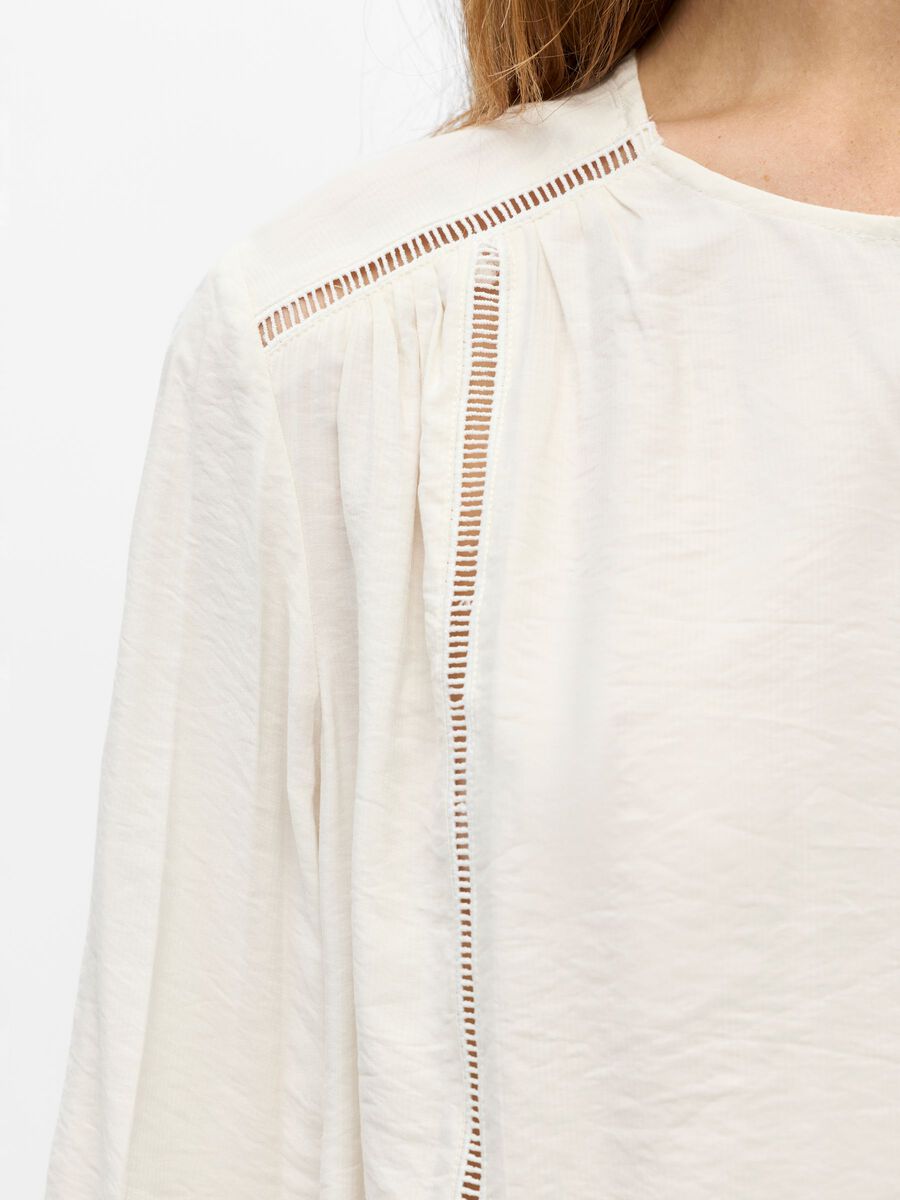 Carousel image - COLLARLESS BUTTON SHIRT, White | 5