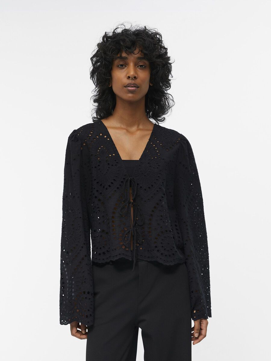 Object Collectors Item BRODERIE ANGLAISE BLOUSE, Black, highres - 23044398_Black_003.jpg